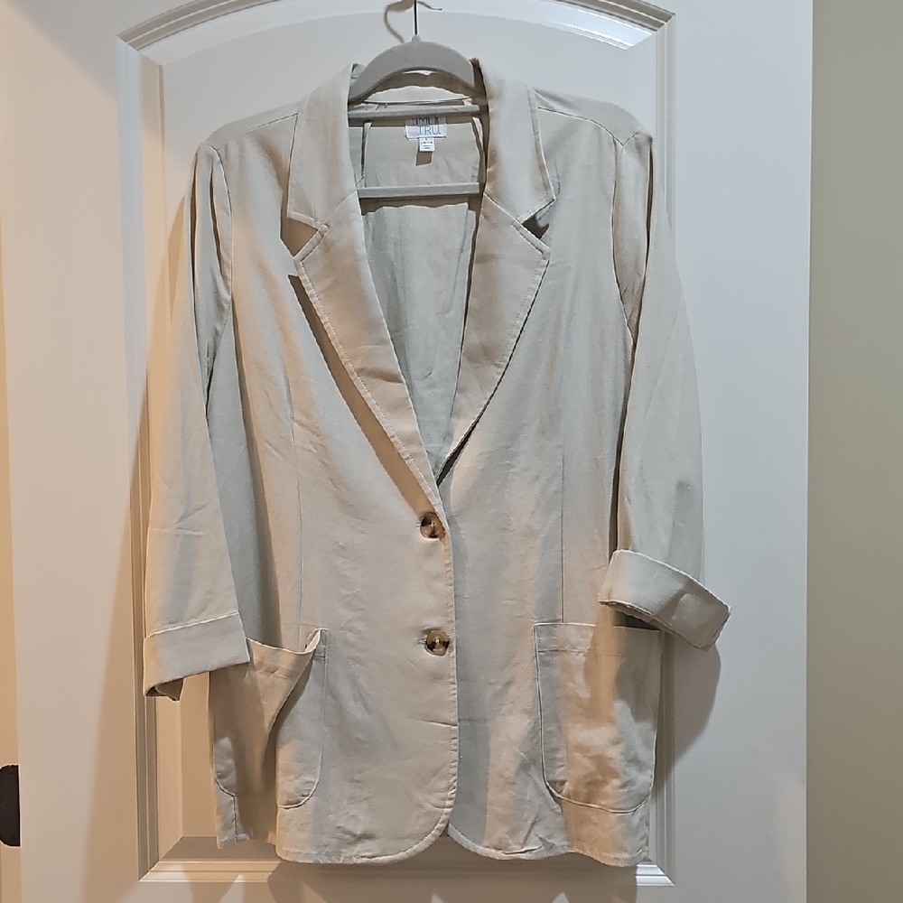 Time & Tru Linen Blend Jacket - Picture 2 of 6